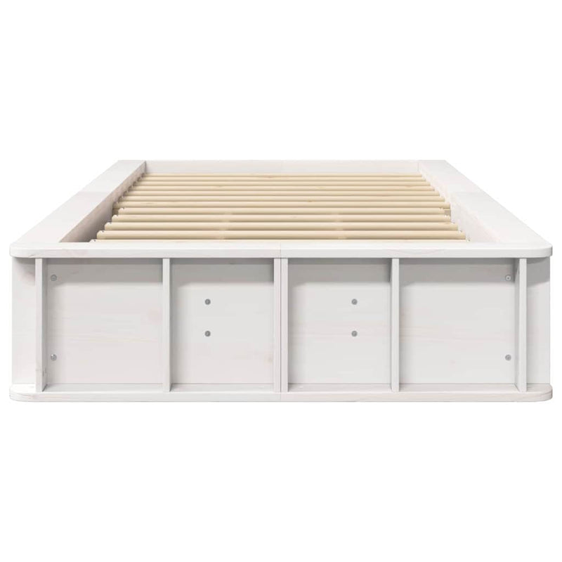 vidaXL Ágykeret tárolóval Fehér 100 x 200 cm Tömör fenyőfa