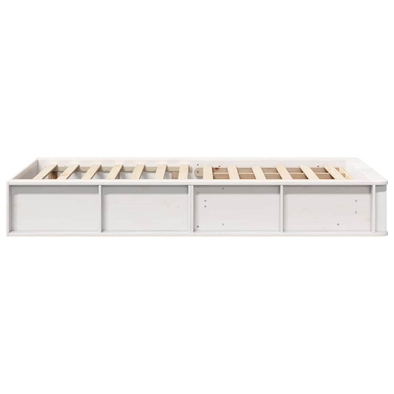 vidaXL Ágykeret tárolóval Fehér 100 x 200 cm Tömör fa