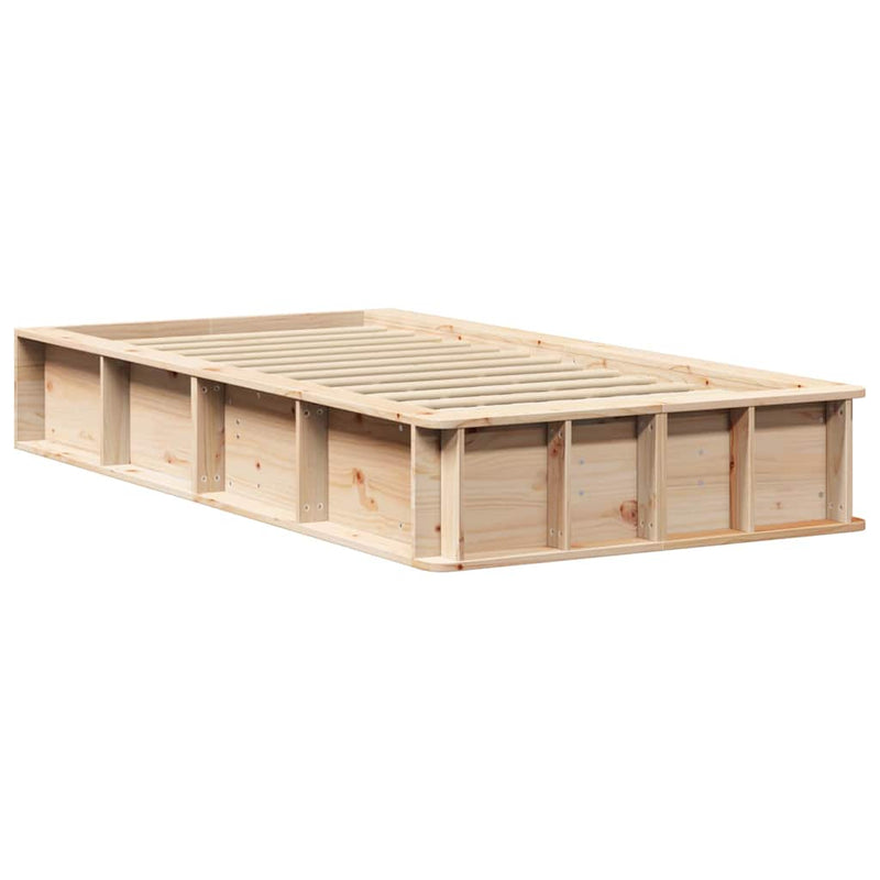 vidaXL Ágykeret tárolóval Barna 80 x 200 cm Tömör fenyőfa
