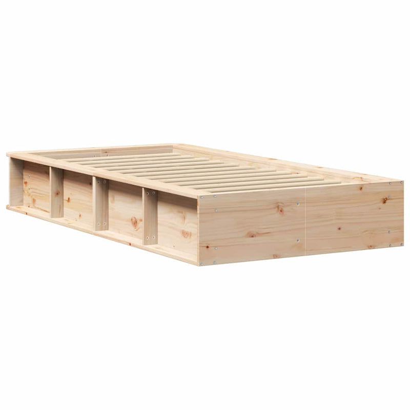 vidaXL Ágykeret tárolóval Barna 80 x 200 cm Tömör fenyőfa