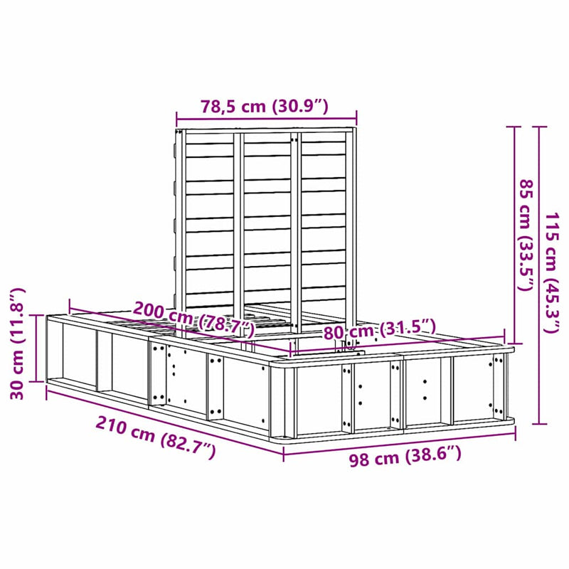vidaXL Ágykeret tárolóval Fehér 80 x 200 cm faszínű