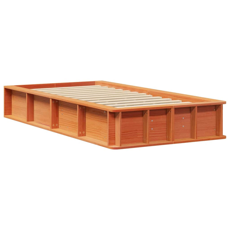 vidaXL Ágykeret tárolóval Viaszbarna 80 x 200 cm faszínű