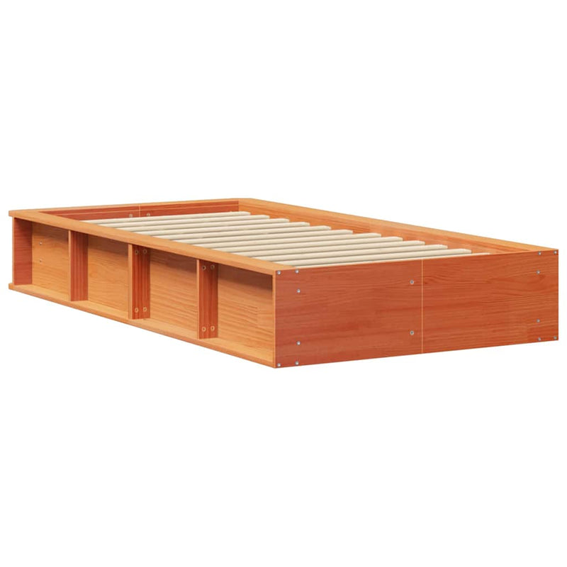 vidaXL Ágykeret tárolóval Viaszbarna 80 x 200 cm faszínű