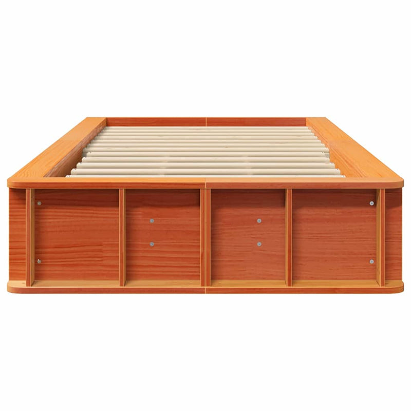 vidaXL Ágykeret tárolóval Viaszbarna 80 x 200 cm faszínű