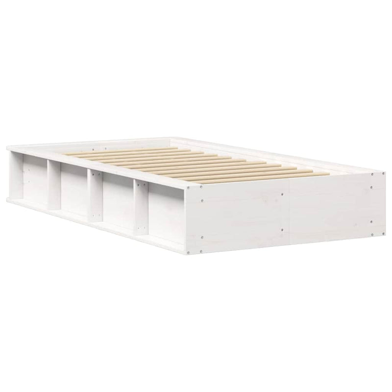 vidaXL Ágykeret tárolóval Fehér 90 x 190 cm faszínű
