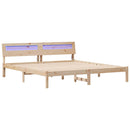 vidaXL Ágykeret fejtámlával Barna 200 x 200 cm Tömör fenyőfa