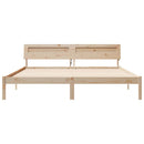 vidaXL Ágykeret fejtámlával Barna 200 x 200 cm Tömör fenyőfa