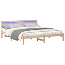 vidaXL Ágykeret fejtámlával Barna 200 x 200 cm Tömör fenyőfa