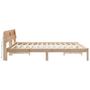 vidaXL Ágykeret fejtámlával Barna 200 x 200 cm Tömör fenyőfa