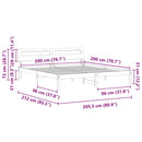 vidaXL Ágykeret fejtámlával Barna 200 x 200 cm Tömör fenyőfa