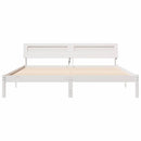 vidaXL Ágykeret fejtámlával Fehér 200 x 200 cm Tömör fenyőfa