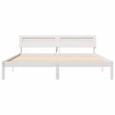 vidaXL Ágykeret fejtámlával Fehér 200 x 200 cm Tömör fenyőfa