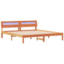 vidaXL Ágykeret fejtámlával Barna 200 x 200 cm Tömör fenyőfa