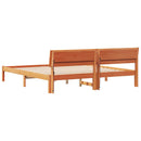 vidaXL Ágykeret fejtámlával Barna 200 x 200 cm Tömör fenyőfa