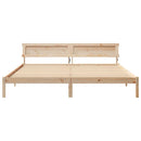 vidaXL Ágykeret LED -es lámpákkal Barna 200 x 200 cm Tömör fenyőfa