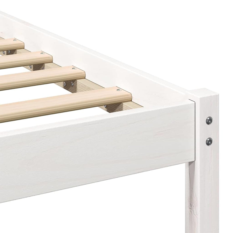 vidaXL Ágykeret LED -es lámpákkal Fehér 200 x 200 cm Tömör fenyőfa