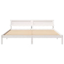 vidaXL Ágykeret fejtámlával Fehér 200 x 200 cm Tömör fenyőfa