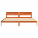 vidaXL Ágykeret fejtámlával Faggyú barna 200 x 200 cm Tömör fenyőfa