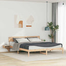 vidaXL Ágykeret fejtámlával Barna 200 x 200 cm Tömör fenyőfa