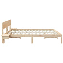 vidaXL Ágykeret fejtámlával Barna 200 x 200 cm Tömör fenyőfa