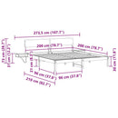 vidaXL Ágykeret fejtámlával Fehér 200 x 200 cm Tömör fenyőfa