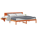 vidaXL Ágykeret fejtámlával Faggyú barna 200 x 200 cm Tömör fenyőfa