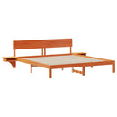 vidaXL Ágykeret fejtámlával Faggyú barna 200 x 200 cm Tömör fenyőfa