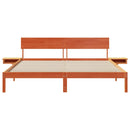 vidaXL Ágykeret fejtámlával Faggyú barna 200 x 200 cm Tömör fenyőfa
