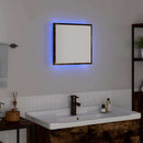 vidaXL LED Fürdőszoba Tükör Füstölt tölgy 40 x 37 x 8.5 cm Szerelt Fa