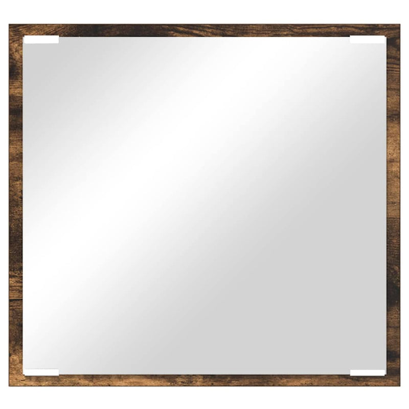 vidaXL LED Fürdőszoba Tükör Füstölt tölgy 40 x 8,5 x 37 cm Faanyag