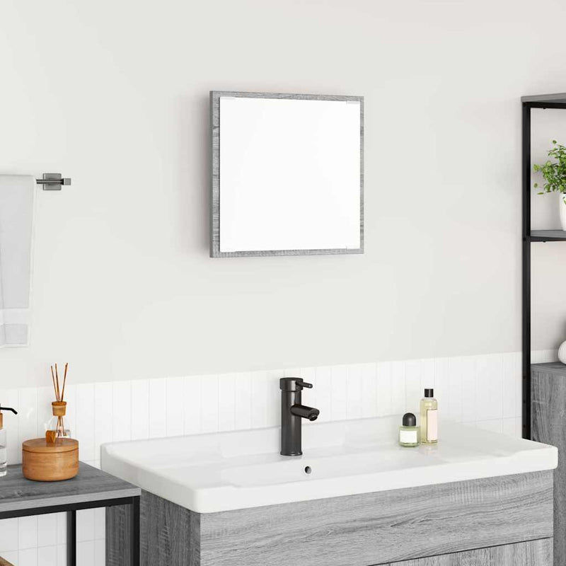 vidaXL LED Fürdőszoba Tükör Szürke Sonoma 40 x 8,5 x 37 cm Faanyag