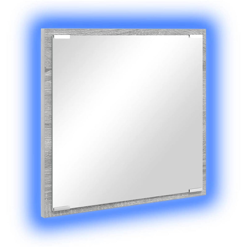 vidaXL LED Fürdőszoba Tükör Szürke Sonoma 40 x 8,5 x 37 cm Faanyag
