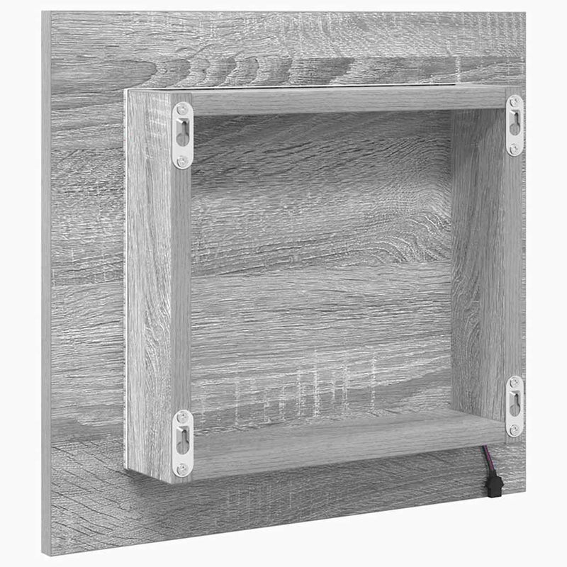 vidaXL LED Fürdőszoba Tükör Szürke Sonoma 40 x 8,5 x 37 cm Faanyag