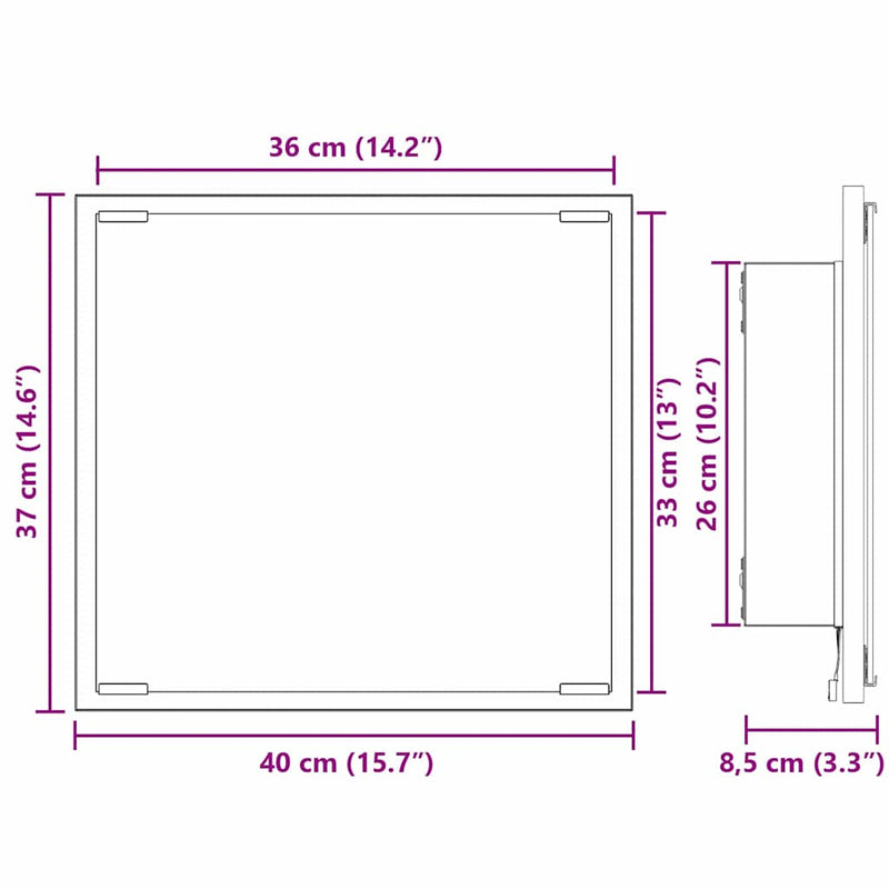 vidaXL LED Fürdőszoba Tükör Szürke Sonoma 40 x 8,5 x 37 cm Faanyag