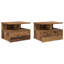 vidaXL Lebegő éjjeliszekrény 2 pcs Öreg fa 40 x 31 x 28 cm Faanyag