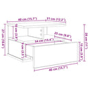 vidaXL Lebegő éjjeliszekrény 2 pcs Régi fa 40 x 31 x 27 cm Faanyag