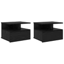 vidaXL Lebegő éjjeliszekrény 2 pcs Fekete tölgy 40 x 31 x 28 cm
