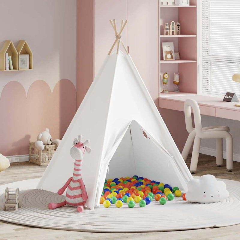 vidaXL Teepee sátor Fehér 120 x 120 x 150 cm Szövet & Műanyag