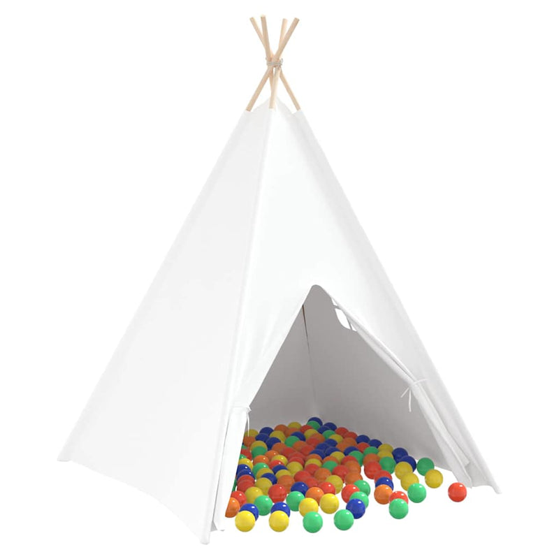 vidaXL Teepee sátor Fehér 120 x 120 x 150 cm Szövet & Műanyag