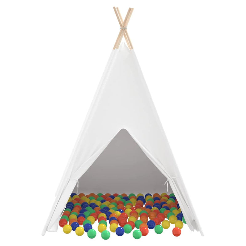 vidaXL Teepee sátor Fehér 120 x 120 x 150 cm Szövet & Műanyag