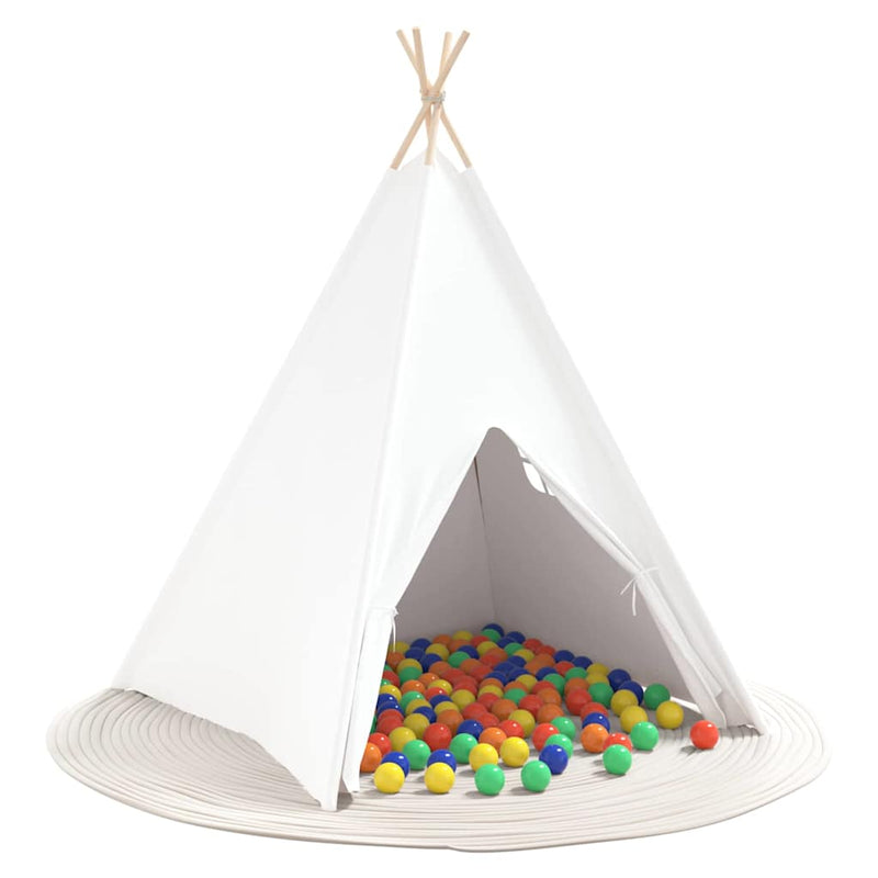 vidaXL Teepee sátor Fehér 120 x 120 x 150 cm Szövet & Műanyag
