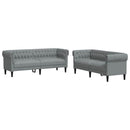 vidaXL Nappali Kanapé 2 pcs Világosszürke 201,5 x 74,5 x 74,5 cm