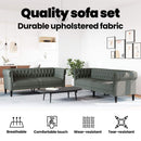 vidaXL Nappali Kanapé 2 pcs Sötétszürke 201,5 x 74,5 x 74,5 cm szövet