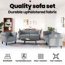 vidaXL Nappali Kanapé 3 pcs Világosszürke 201,5 x 74,5 x 74,5 cm