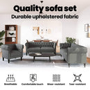 vidaXL Nappali Kanapé 3 pcs Sötétszürke 201,5 x 74,5 x 74,5 cm szövet