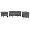 vidaXL Nappali Kanapé 3 pcs Sötétszürke 201,5 x 74,5 x 74,5 cm szövet