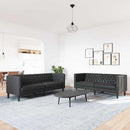 vidaXL Nappali Kanapé 2 pcs Fekete 194 x 74,5 x 70,5 cm Műbőr