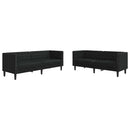 vidaXL Nappali Kanapé 2 pcs Fekete 194 x 74,5 x 70,5 cm Műbőr
