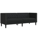 vidaXL Nappali Kanapé 2 pcs Fekete 194 x 74,5 x 70,5 cm Műbőr