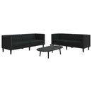 vidaXL Nappali Kanapé 2 pcs Fekete 194 x 74,5 x 70,5 cm Műbőr